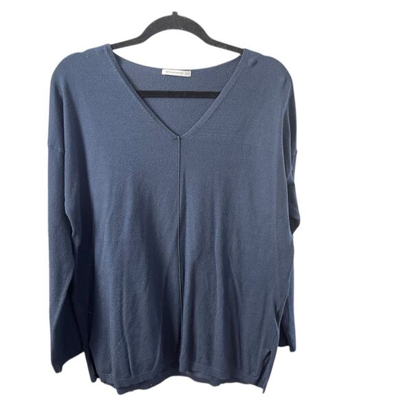 Staccato LS Muted Navy V-Neck Sweater Too, Lightweight, Casual, Weekend, L - Picture 1 of 4